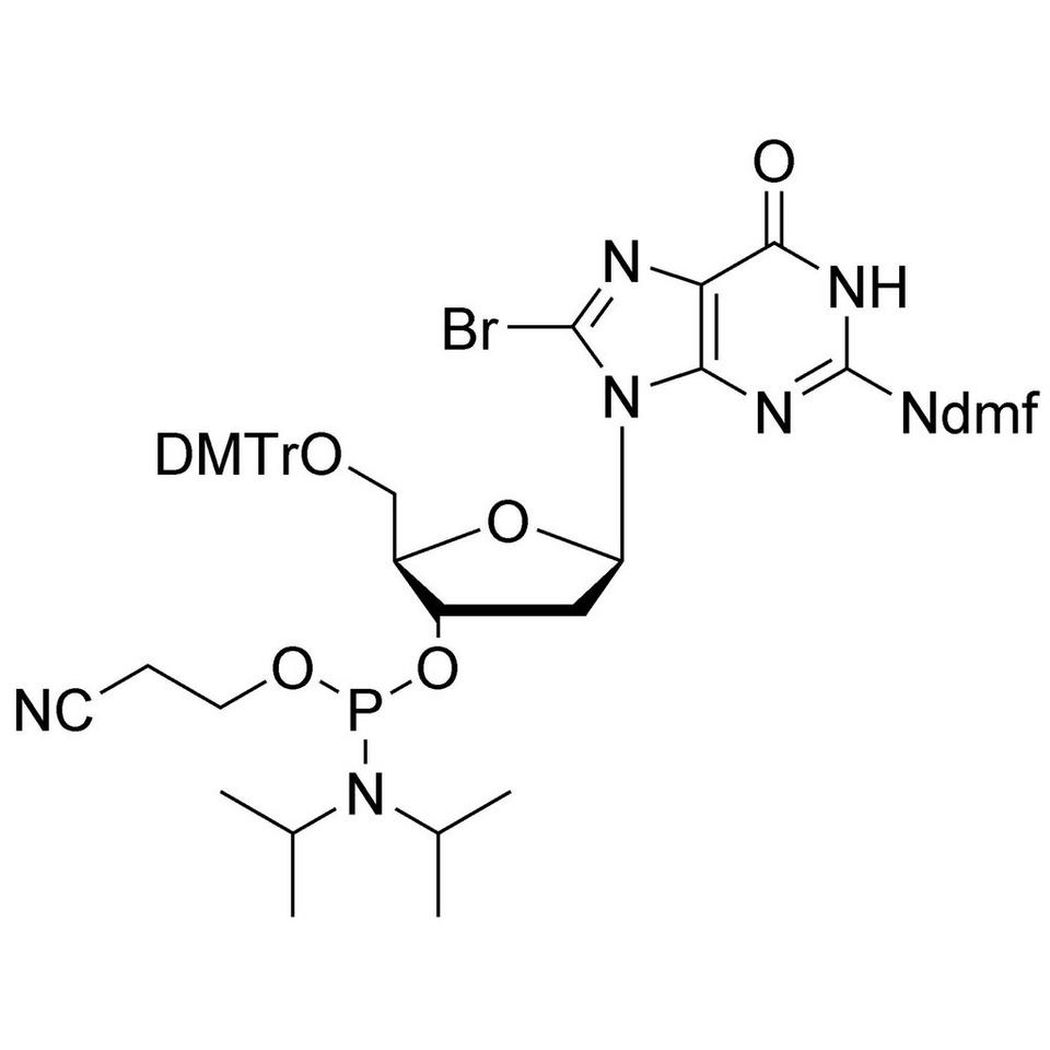 8-Br-dG (dmf) CE-Phosphoramidite, BULK (g), Glass Screw-Top